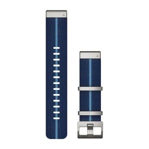 QuickFit® 22 Striped Jacquard-weave Nylon Strap, Indigo (MARQ - Gen 2)